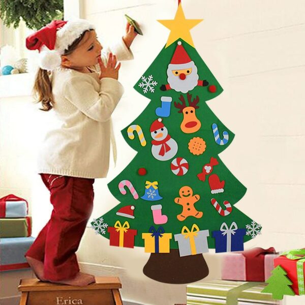 Sapin de Noël feutrine à décorer (avec pièces à coller)