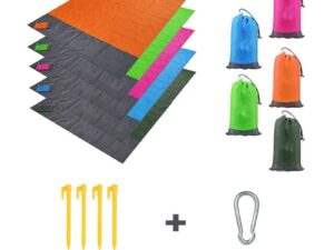 Tapis de plage orange imperméable, portable et léger