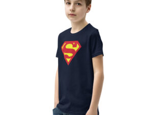 Tee shirt Superman bleu marine manches courtes