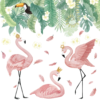 Stickers muraux Flamant Rose