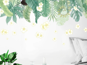 Stickers muraux feuilles vertes