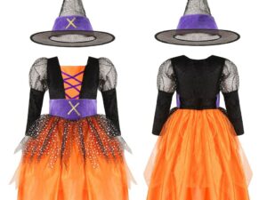 Robe de sorcière, déguisement pour enfant fille