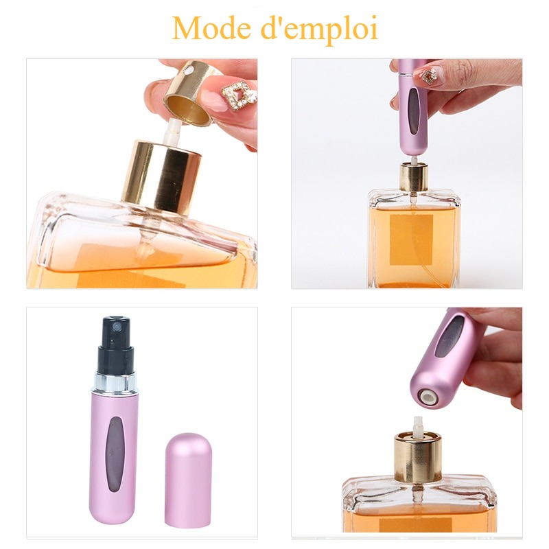 Mini flacon vaporisateur de parfum rechargeable 5ml