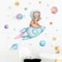 Sticker mural amovible Ourson Astronaute - Déco chambre enfant