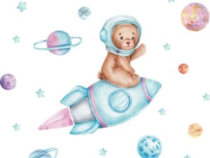 Sticker mural astronaute pour décorer la chambre des enfants