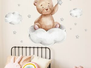 Autocollant mural Ourson dans les Nuages - Déco chambre enfant
