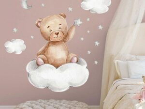 Sticker mural Ourson dans les Nuages - Déco chambre enfant