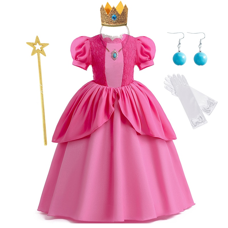 Robe Princesse Peach - Déguisement pour fille - Costume de jeux vidéo