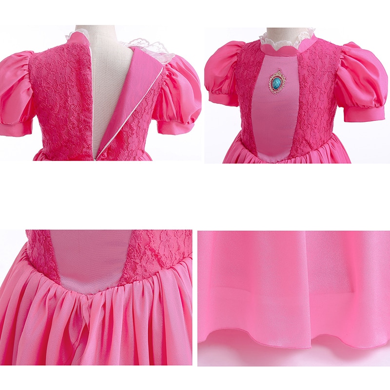 Robe Princesse Peach - Déguisement pour fille - Costume de jeux vidéo