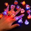 Bagues Halloween lumineuses LED - Citrouille, Fantôme, Pirate, Chauves-souris