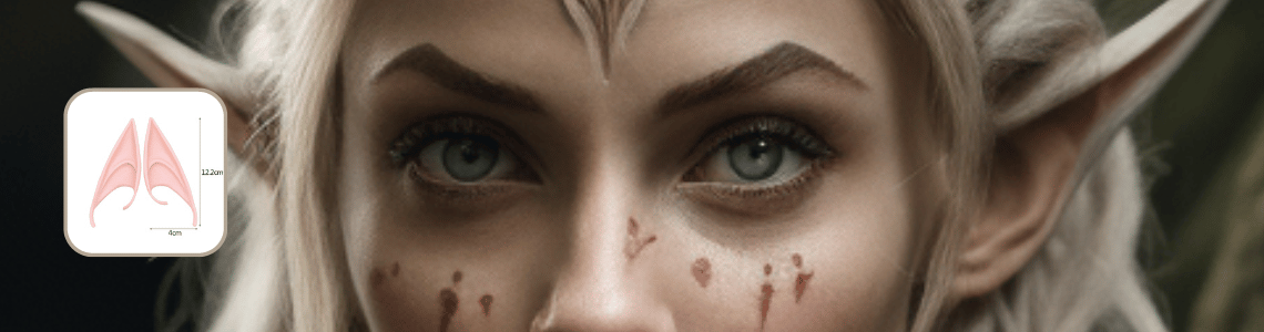 Elfe guerrière femme. Regard d'elfe aux yeux bleus clairs.