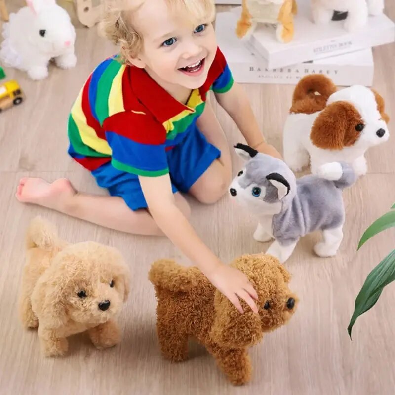 Noisette chien en peluche qui marche et aboie, jouet enfant 3+