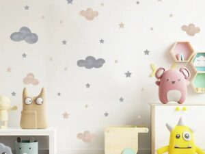 Déco chambre enfant / bébé - Nuages et étoiles