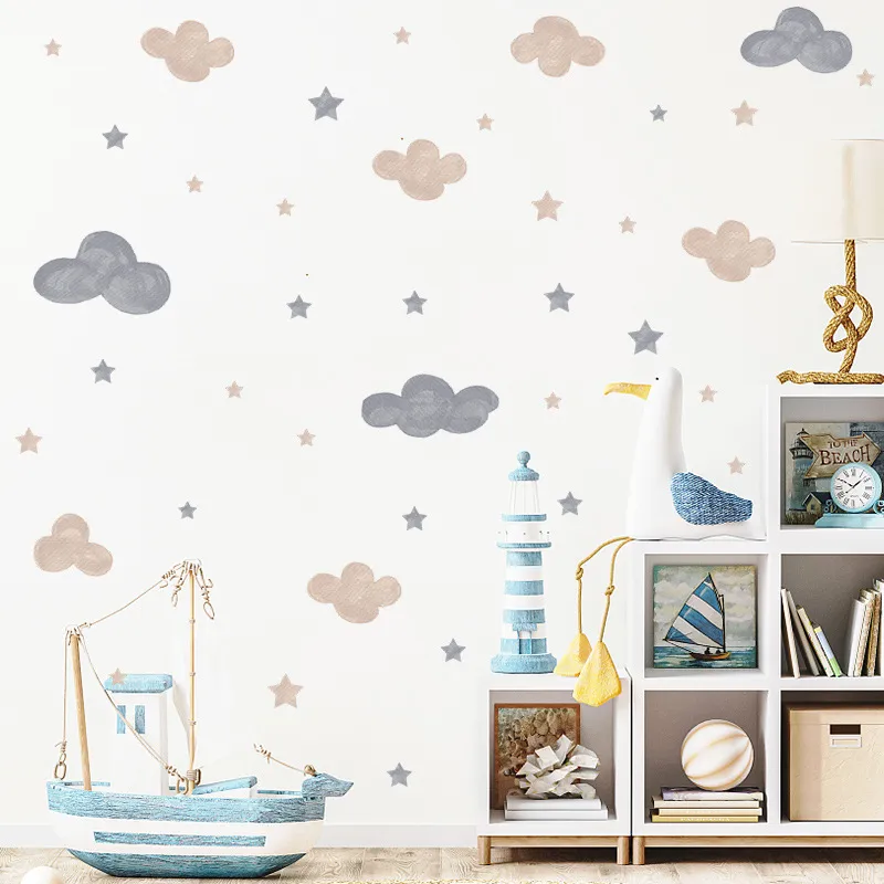 Sticker licorne nuages et étoiles personnalisé au prénom - DECORATION/ Stickers chambre bébé personnalisés 