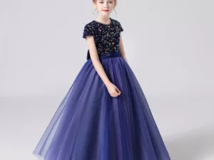 Robe demoiselle d'honneur bleu nuit