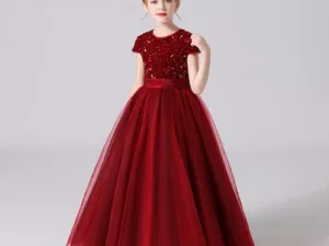 Robe demoiselle d'honneur rouge foncé