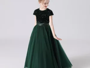 Robe demoiselle d'honneur vert foncé