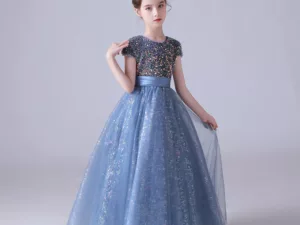 Robe demoiselle d'honneur bleu