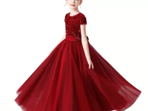 Robe demoiselle d'honneur rouge foncé