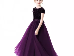 Robe demoiselle d'honneur violet foncé