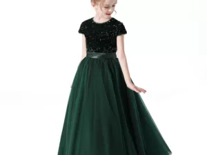 Robe demoiselle d'honneur vert foncé