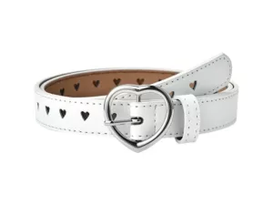 Ceinture blanche pour fille avec motifs coeurs