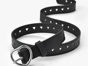 Ceinture noire flexible et élastique pour fille