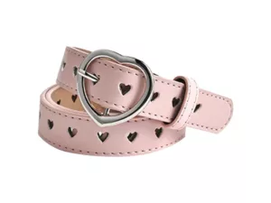 Ceinture rose pour fille avec motifs coeurs
