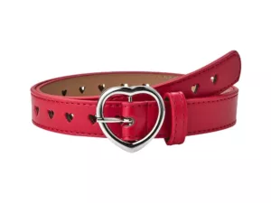 Ceinture rouge pour fille avec motifs coeurs