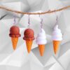 Boucles d'oreilles en forme de glace - Bijoux fantaisie cornet de glace