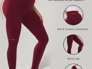 Legging maternité couleur bordeaux